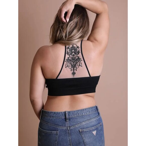 Tattoo Mesh Racerback Bralette - Picture 1 of 2